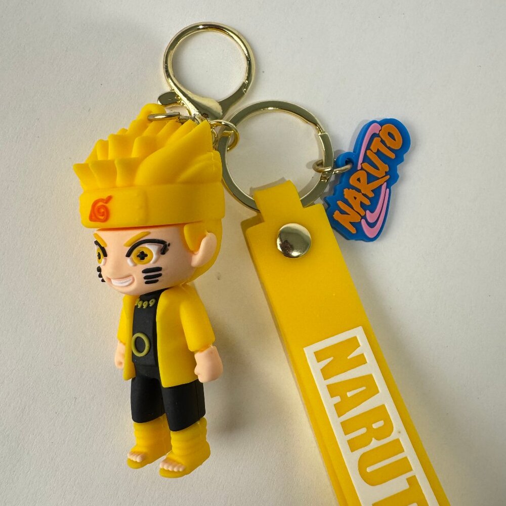 New Naruto Anime Keychain Figure with Yellow Strap